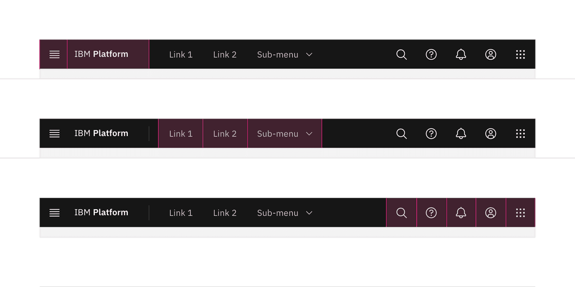 UI shell header click targets.